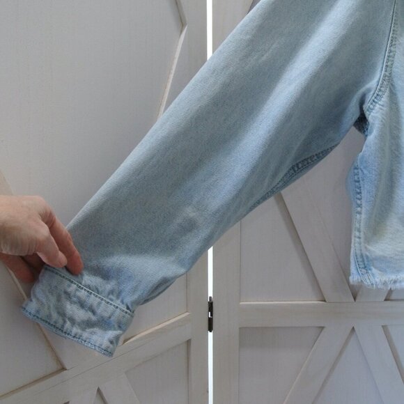 Free People Baja Mixed Media Hooded Denim Jacket - Picture 7 of 8